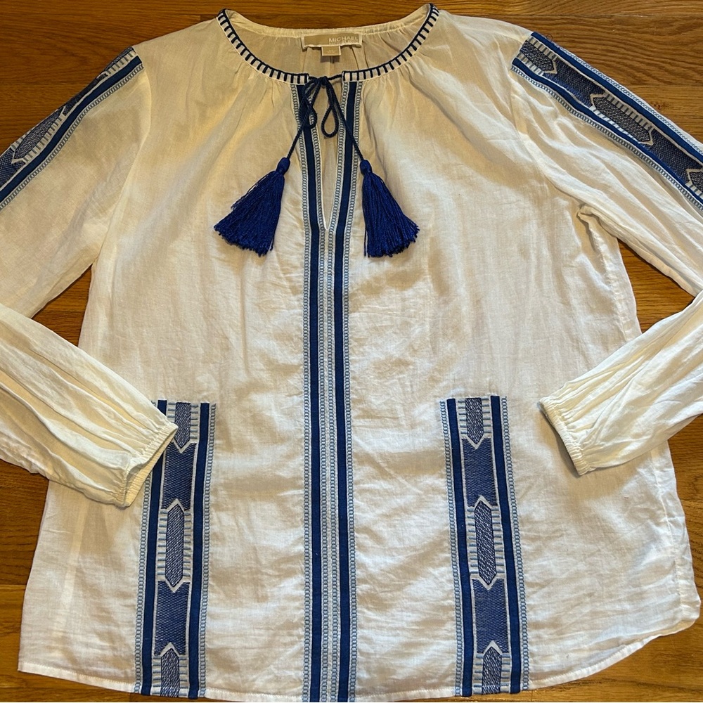 Michael Kors Peasant Blouse/Top Size Medium Southwestern Vibes